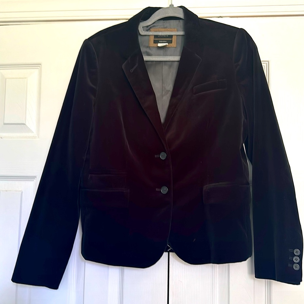 {J Crew} Velvet Schoolboy Blazer